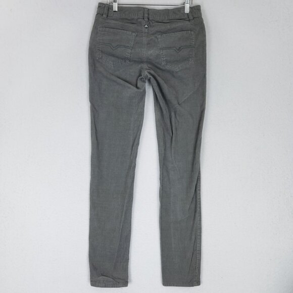 Prana Pants Womens 8 Gray Trinity Corduroy Mid Rise Skinny Leg Flat Front Casual - Picture 7 of 11
